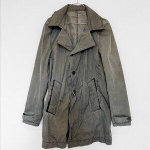 Transit Uomo Men's Medium Khaki Green Trench Coat Avant Garde Italian Designer M